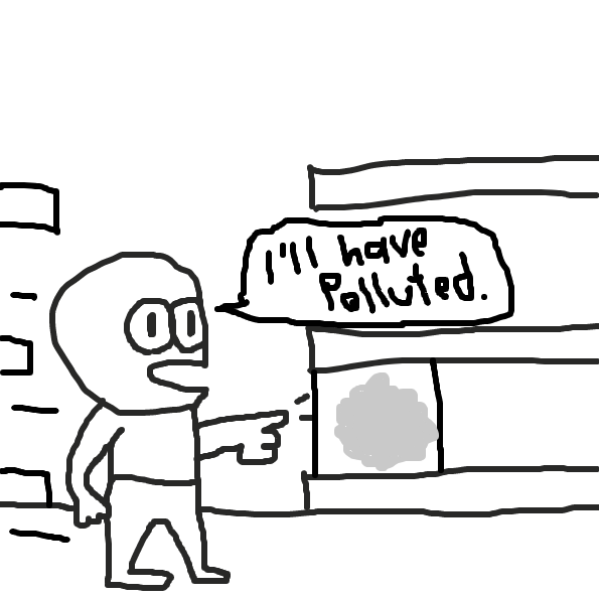 he chooses polluted air - Online Drawing Game Comic Strip Panel by cherrybread