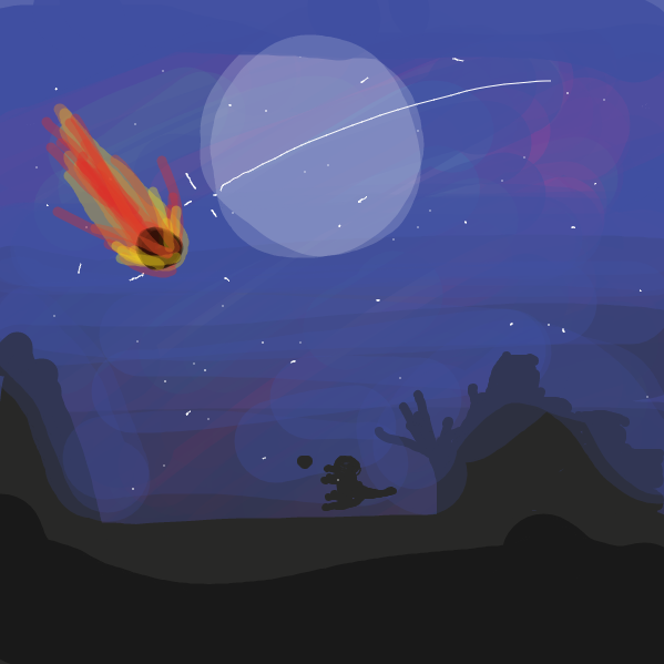 but something much more sinister lingers overhead. - Online Drawing Game Comic Strip Panel by Flower