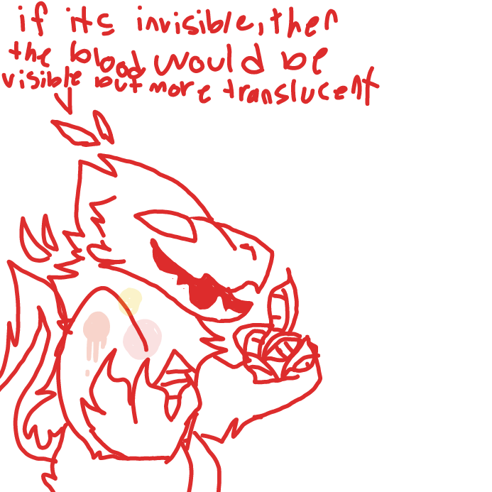 yes the invisible ones will still have blood but its harder to see since its more translucent. - Online Drawing Game Comic Strip Panel by scarlett