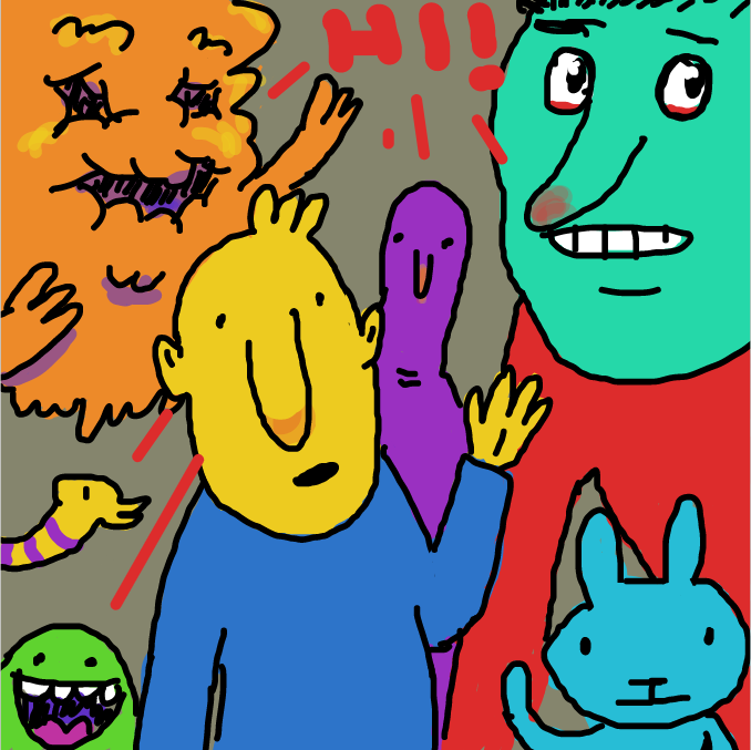 Drawing in hi people of the internet by Emjaypatrick