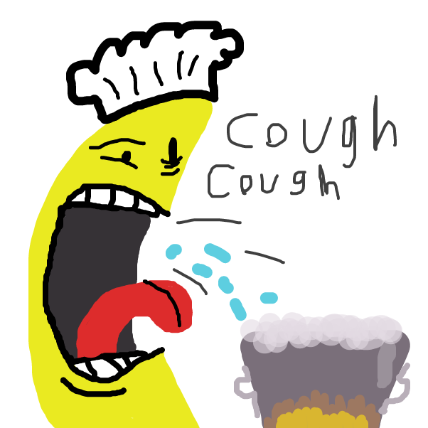 Covid may be vanishing, but it's important to keep bacteria away from a gourment cooking subject. - Online Drawing Game Comic Strip Panel by BananaDoc