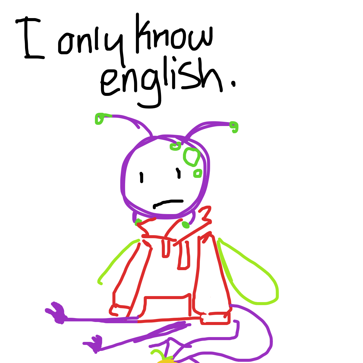I’ve tried to learn other languages, but I just don’t have the brainpower. I’d love to learn Spanish though. My ex tried to teach me and I got a little far but.. it just makes me sad trying to learn now. - Online Drawing Game Comic Strip Panel by Razputin