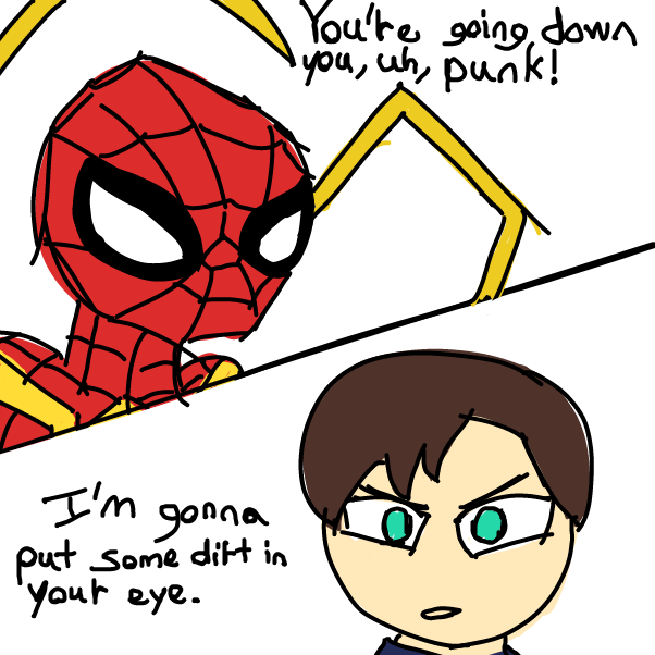 Drawing in Spidey up against a true foe by KikiPotions