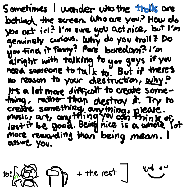 i know you guys are real people, so at least try and consider others. i'm here to talk to you guys if you need someone to talk to, but please - Online Drawing Game Comic Strip Panel by Elle