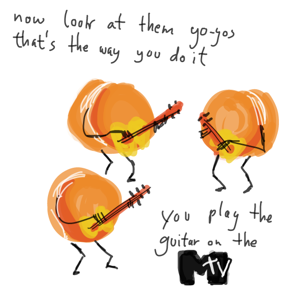 money for nothing and the chicks for free - Online Drawing Game Comic Strip Panel by Peyocay