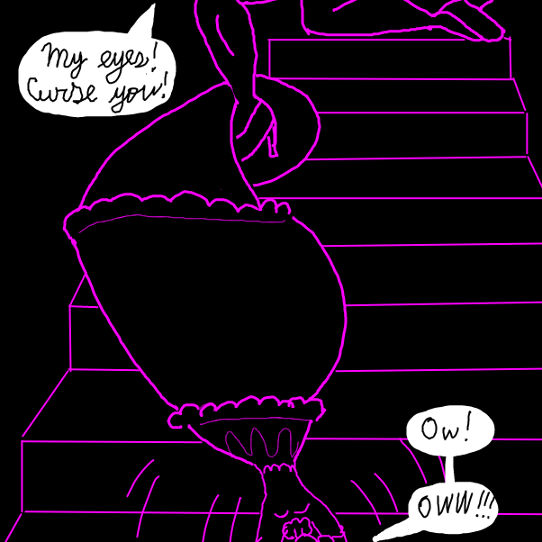 She didn't think her escape plan through... - Online Drawing Game Comic Strip Panel by locoluis