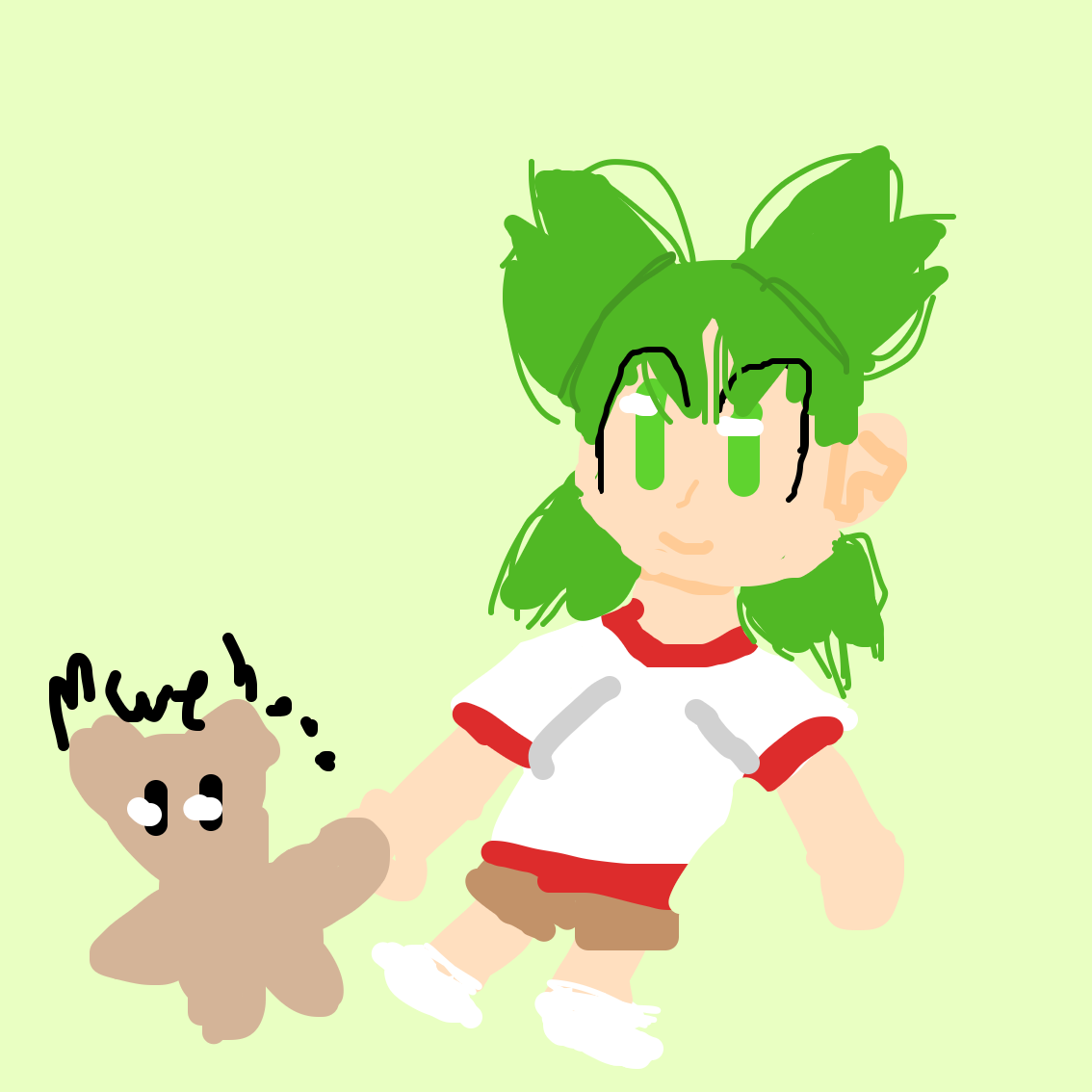 experiencing art block atm, i can only draw 5 y/o girls with a 4 leaf clover as her name and hair w/ a teddy bear (Yotsuba & Juralumin) /hj - Online Drawing Game Comic Strip Panel by EmoWeeb_the_Simp