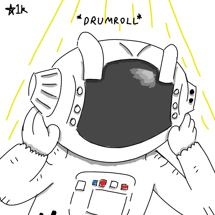 Drawing in The SpaceMattress Face Reveal (1000 Stars) by SpaceMattress