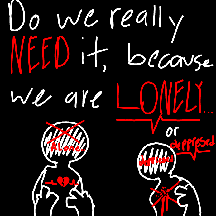 Lonely or depression isnt the cause - Online Drawing Game Comic Strip Panel by OneWithTheShadows