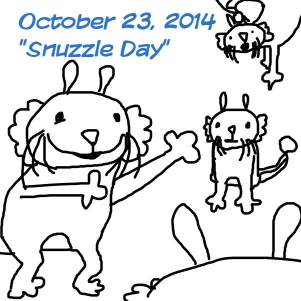 First panel in Snuzzle Day drawn in our free online drawing game