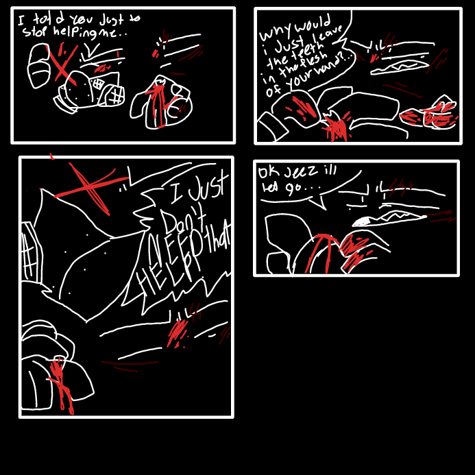 a chunk of the alternate version of creature breach - Online Drawing Game Comic Strip Panel by OneWithTheShadows