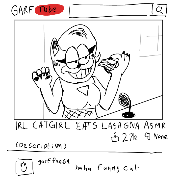Drawing in E girl Garfield by SpaceMattress