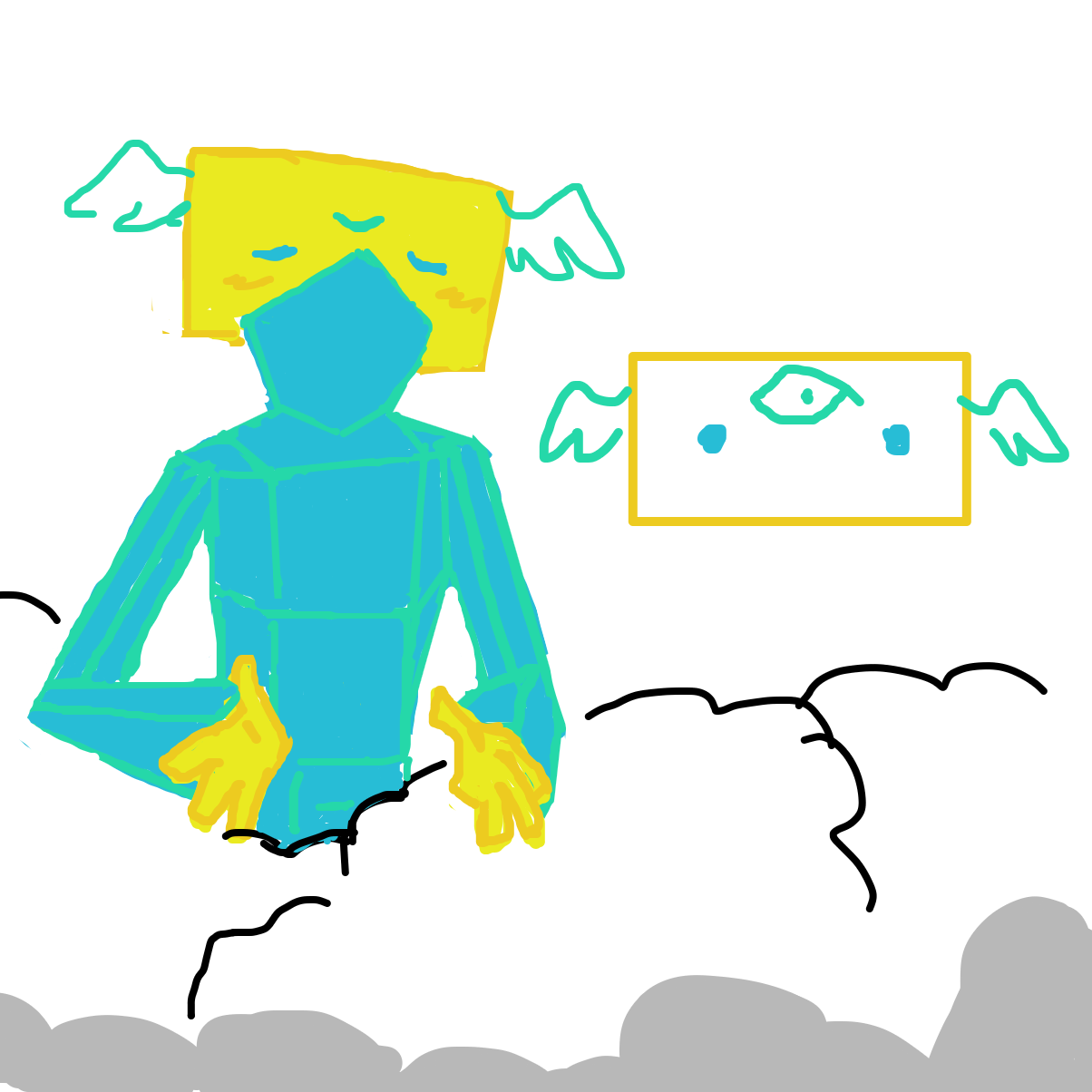 Divine goddess of sun and water. Completely geometrical. ^^ - Online Drawing Game Comic Strip Panel by Razputin