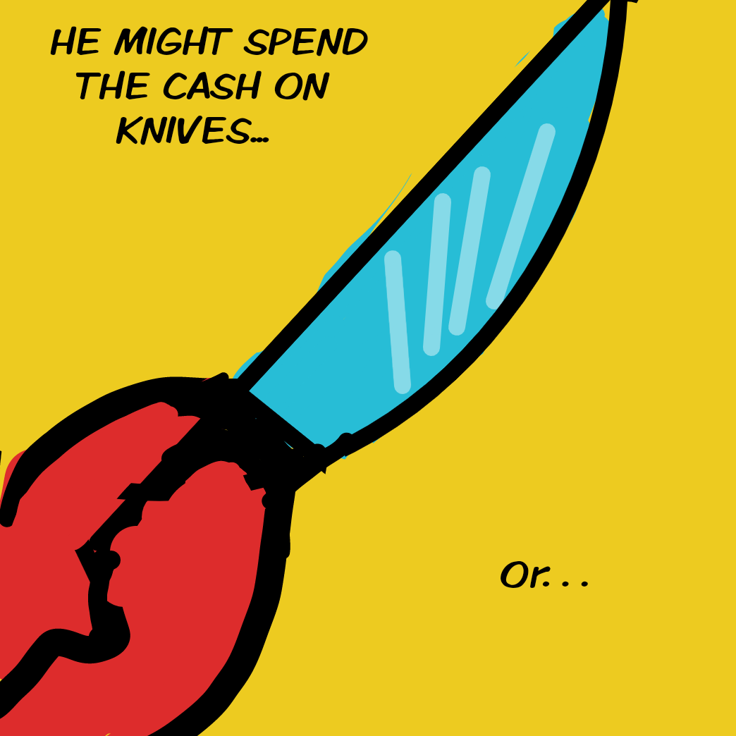 Drawing in If you give a crab a wallet… by Emjaypatrick