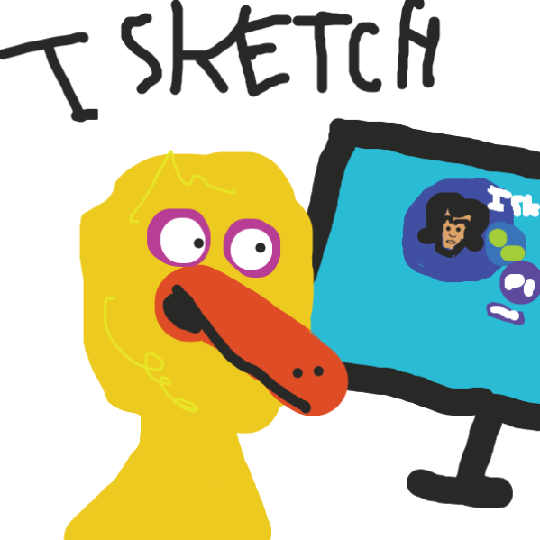big bird plays isketch.net  - Online Drawing Game Comic Strip Panel by TheYellowMan
