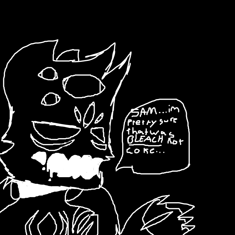 Sam its bleach..are you dumb?? - Online Drawing Game Comic Strip Panel by OneWithTheShadows