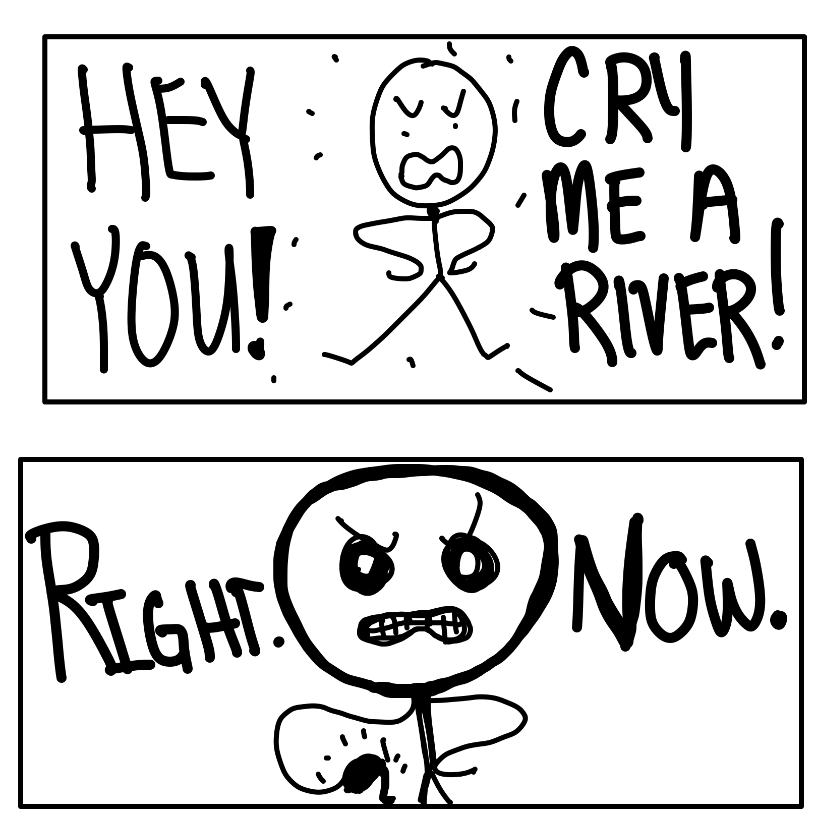 Just do it okay? He's crazy! - Online Drawing Game Comic Strip Panel by Dobby1593