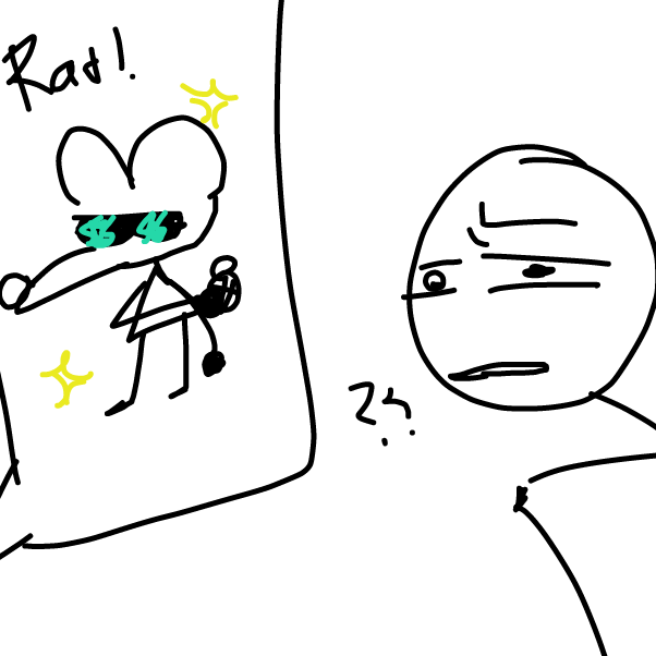 Drawing in Andy’s new toy by stupid rat