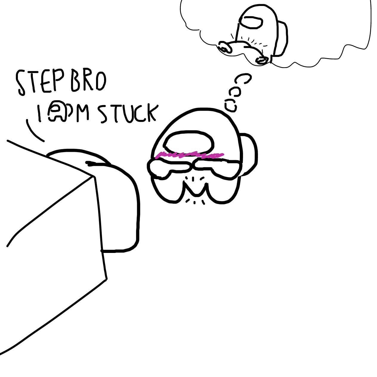 Drawing in crab by Among Us Only