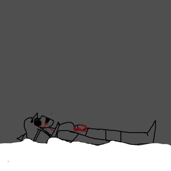 Drawing in Wounded severely.. by Scythesowner2