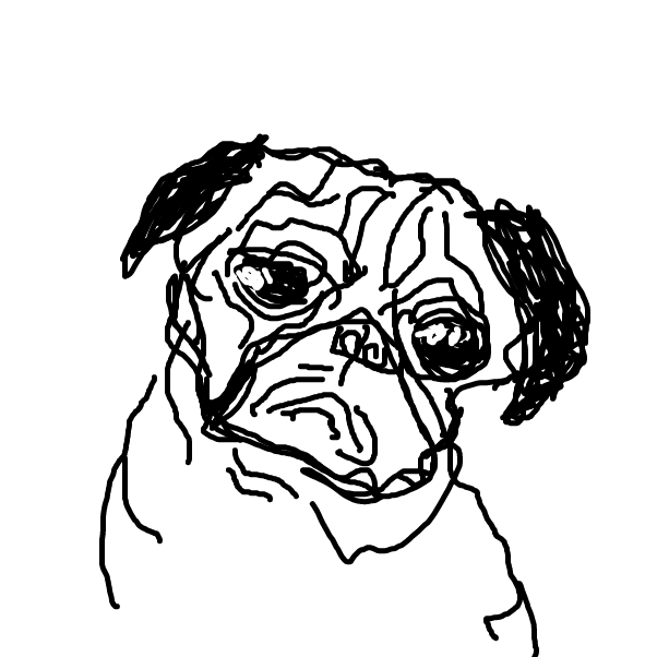 a left handed pug - Online Drawing Game Comic Strip Panel by Peyocay
