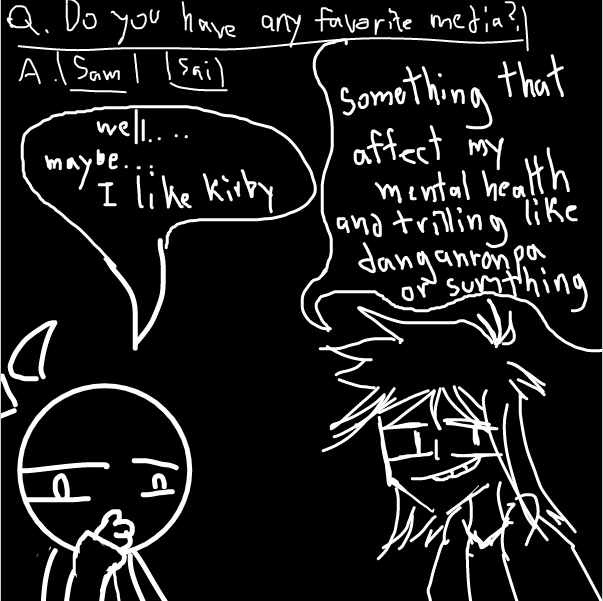 Drawing in sam and the  others lore 2 by FifaSam