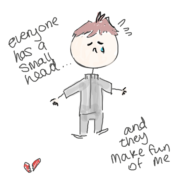 Big head is crying :( - Online Drawing Game Comic Strip Panel by Roodles_Doodles