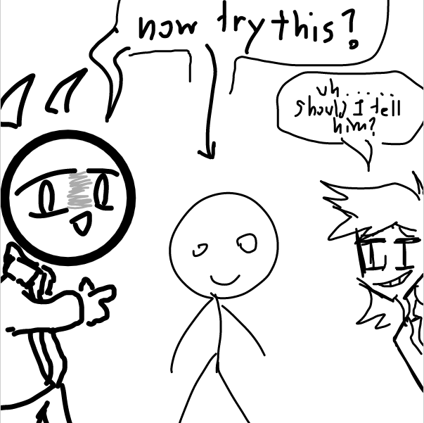 psst... sam doesn't notice he just include himself in the drawing lol -sai - Online Drawing Game Comic Strip Panel by FifaSam