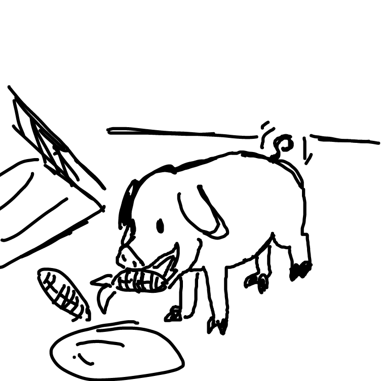 Drawing in A Machine for Pigs by JA