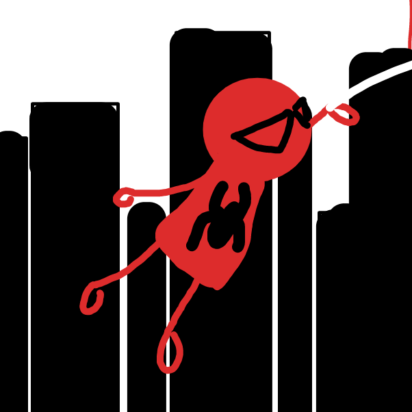 spiderman swinging through city - Online Drawing Game Comic Strip Panel by angelo