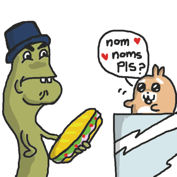 Hammy ham wants to nomnom baguette ;w; - Online Drawing Game Comic Strip Panel by xavvypls