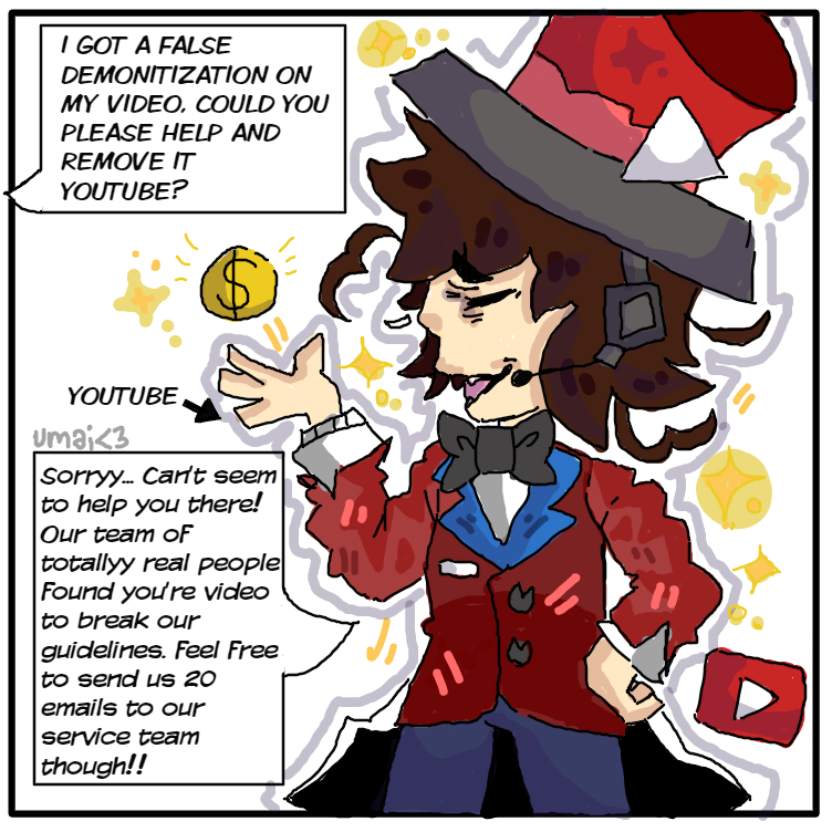 pov: Youtube on a daily when content creators do nothing wrong!11!!11!1 - Online Drawing Game Comic Strip Panel by Umanix