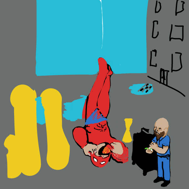 Drawing in SpiderGuy by Davidguyette