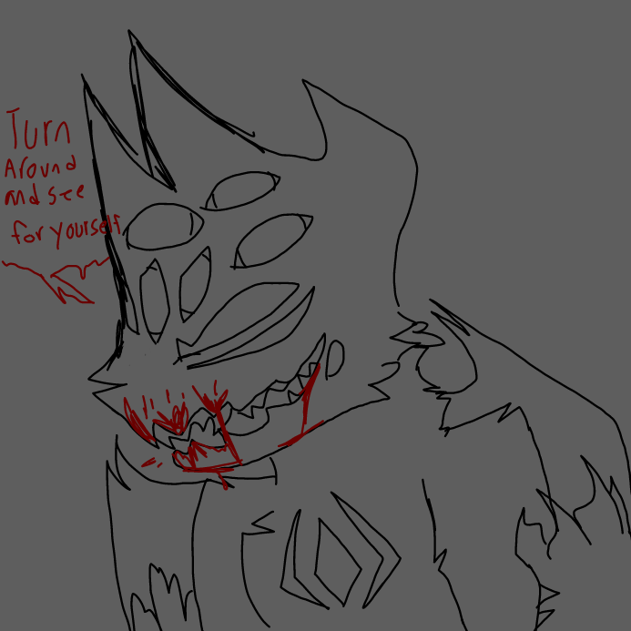 -he knew what was coming next- ¨turn around and see for yourself, its behind you..¨ - Online Drawing Game Comic Strip Panel by OneWithTheShadows