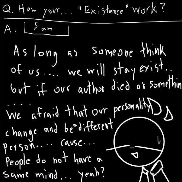 Drawing in sam and the  others lore 2 by FifaSam