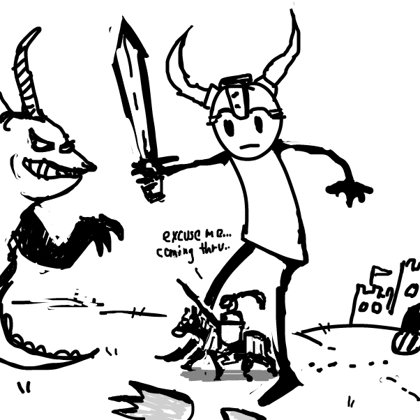 all knights were small short people don't you know - Online Drawing Game Comic Strip Panel by Peyocay