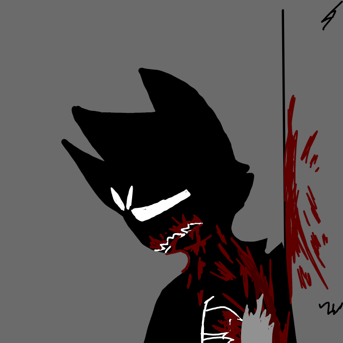 -i relaxed one of my arms to the ground, my heavy yet shallow breathing was hardly soothing the pain very much as it throbbed- - Online Drawing Game Comic Strip Panel by OneWithTheShadows