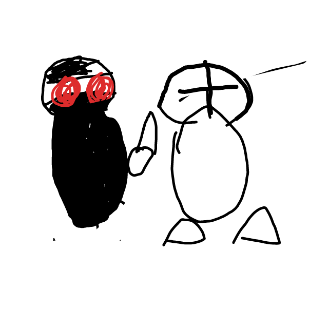 Drawing in yay by ghost with red