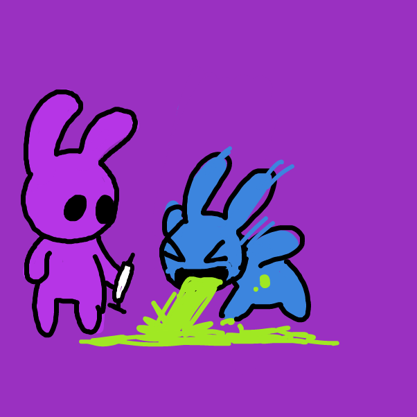 Drawing in acid bunny by Chumky