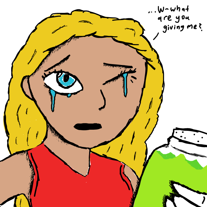 Drawing in Girlfriend doesn't want KEN to go fight by SpaceMattress