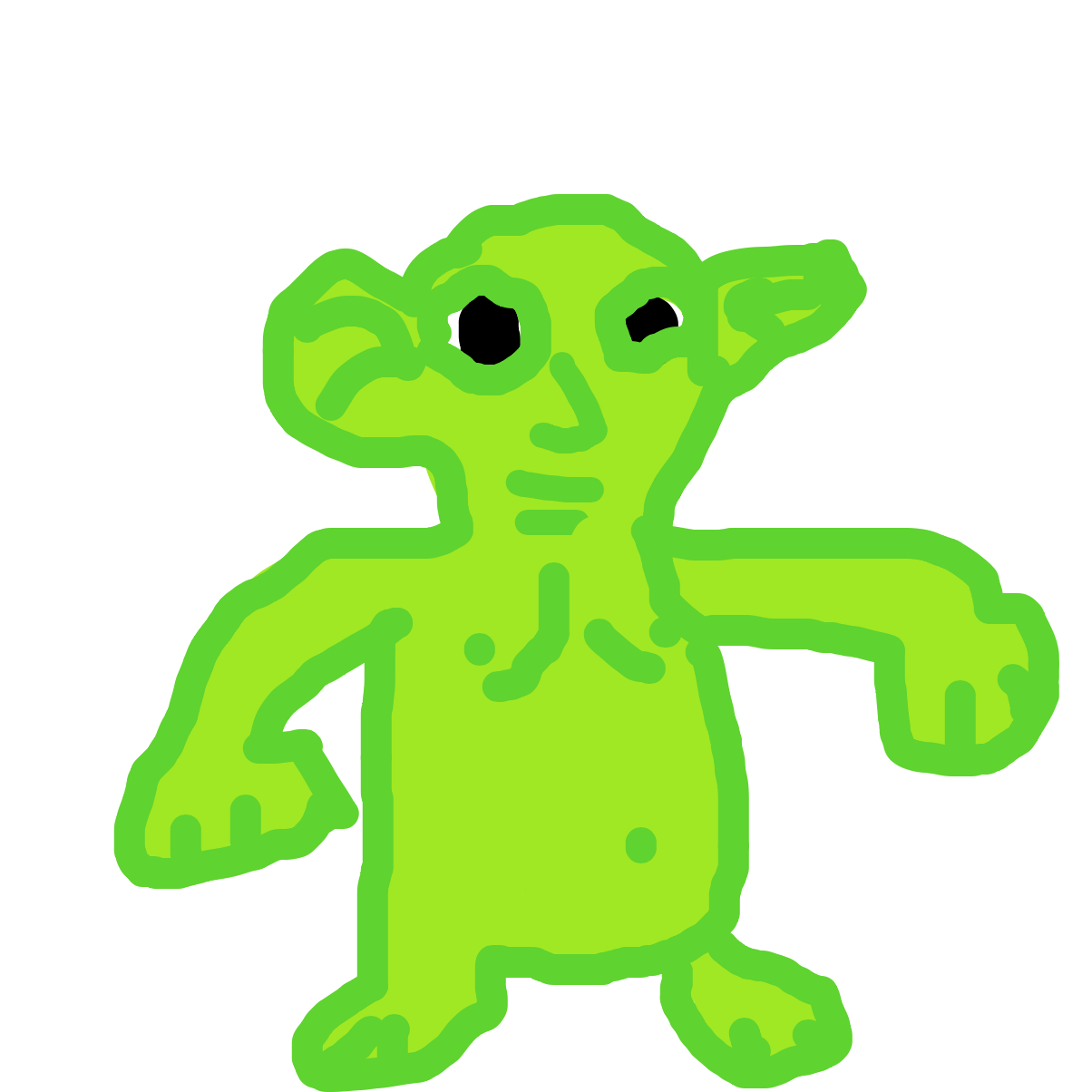 Drawing in naked goblin by KianYates