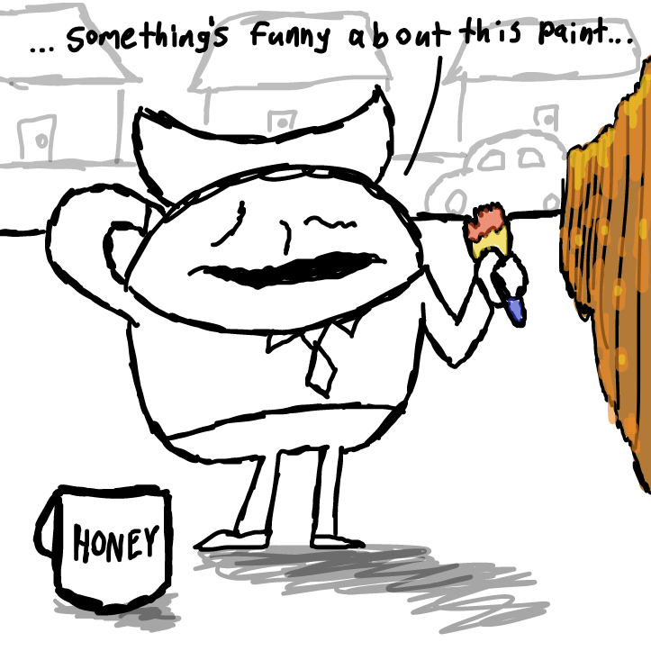 Drawing in paint my fence by SpaceMattress