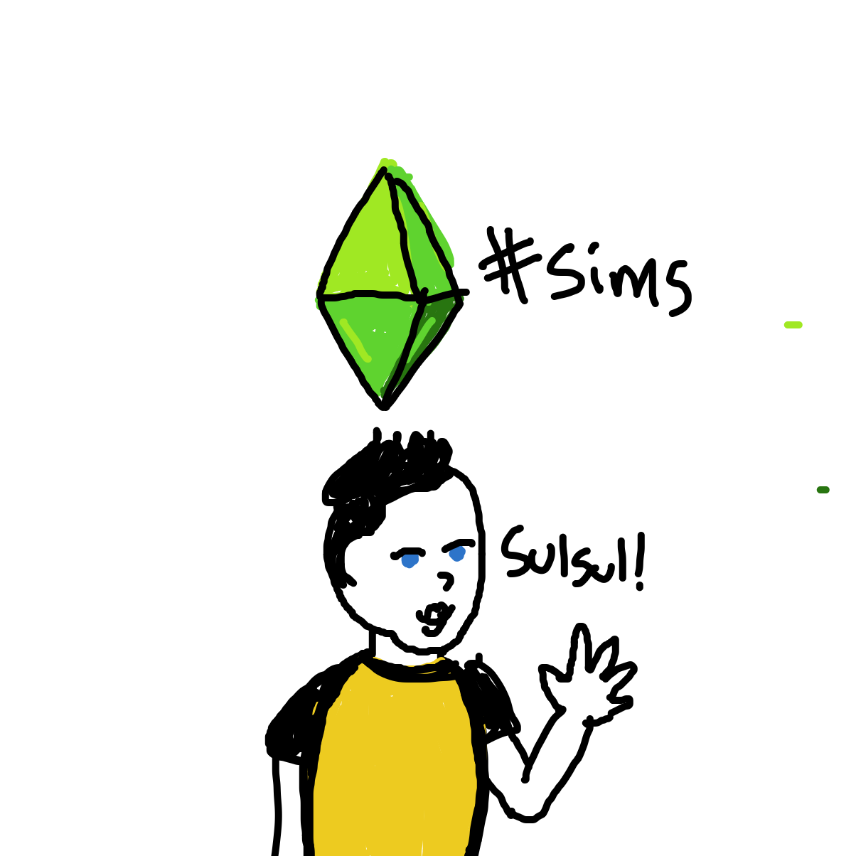 A sim is born out of nowh - Online Drawing Game Comic Strip Panel by Kyaroko28