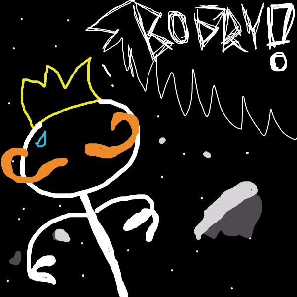 Drawing in Football playing king in space, with a moustache by BananaDoc