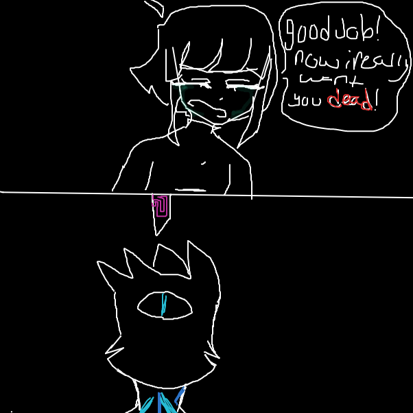 -i teleported behind him falling to aim for him head almost killing him by head damage- - Online Drawing Game Comic Strip Panel by Scythesowner2