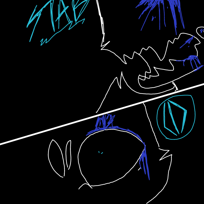 -my head wasn't at all ready for what had just happened, my ears were ringing like bells at a church as i felt blood run down my head...she had stabbed me. my whole mind filled with pain and a red haze, which sent me to the floor, with limp limbs- - Online Drawing Game Comic Strip Panel by OneWithTheShadows