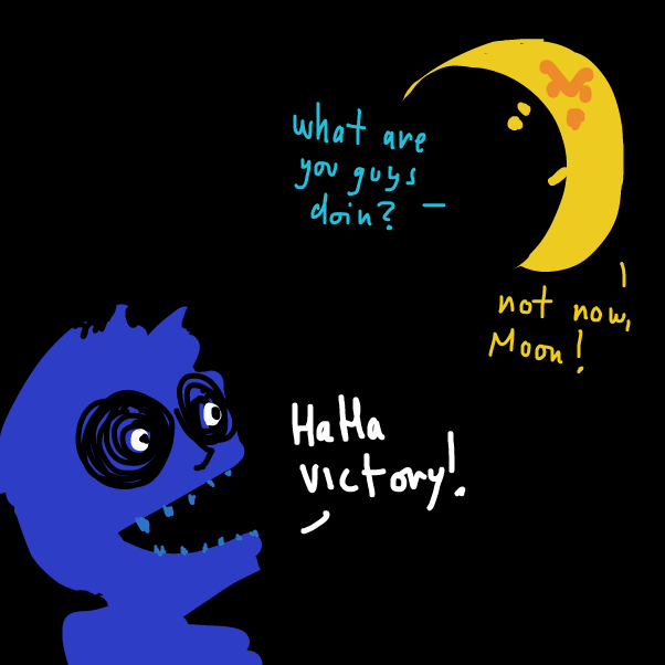 suddenly an eclipse! - Online Drawing Game Comic Strip Panel by Peyocay