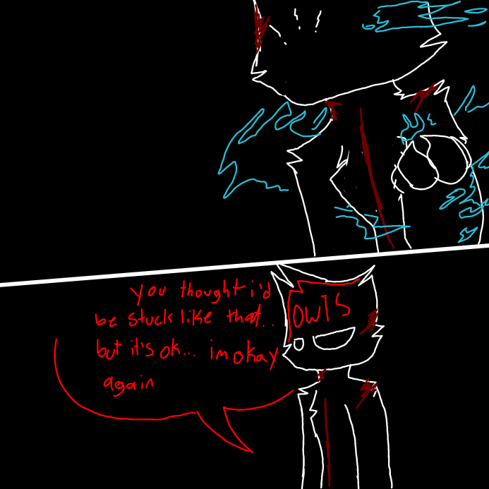 - ive decided that its been enough now.. i finally returned to my normal self again. i thought it be forever since that ill be normal again, but here i am now- - Online Drawing Game Comic Strip Panel by OneWithTheShadows