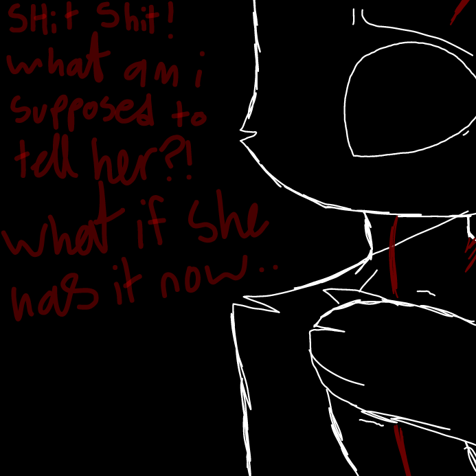 - heard what she said clearly, my mind began to cuss at me. My thoughts were being thrown around like a leaf in a hurricane. what if she had what i had now?!- - Online Drawing Game Comic Strip Panel by OneWithTheShadows