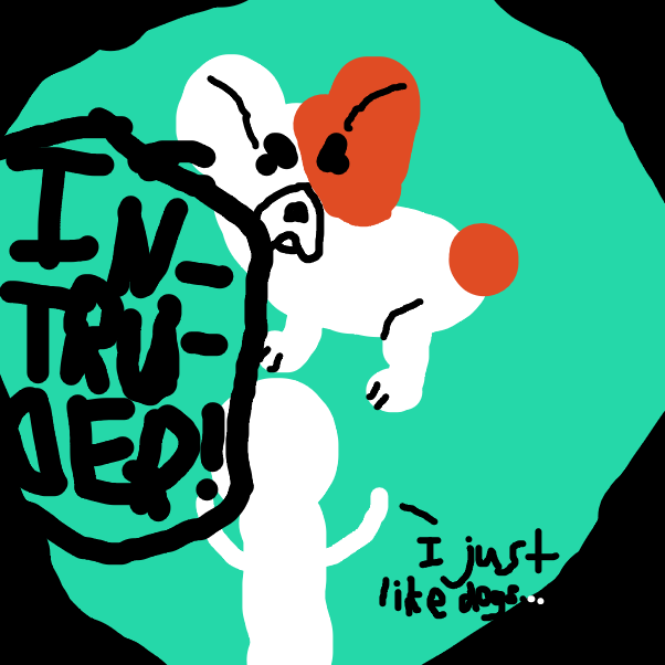 a frenchie thinks he is an intuder - Online Drawing Game Comic Strip Panel by lovelyfox123